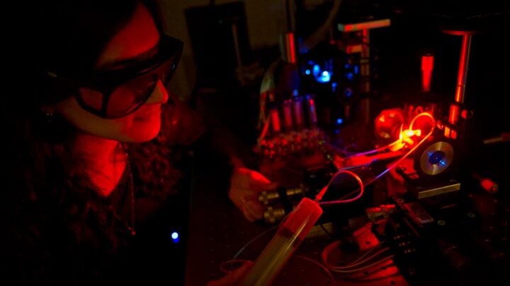 lab with red light